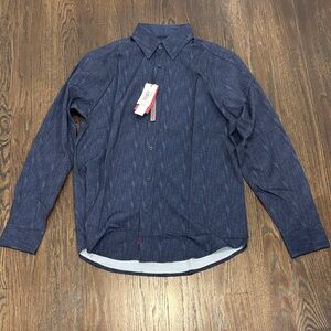 NWT Report Collection Boys Navy Casual Button-Down Shirt Size Medium